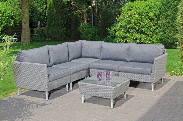 Sunny Smart® Loungegruppe Lancaster grau Kunststoff, Metall, 13-teilig