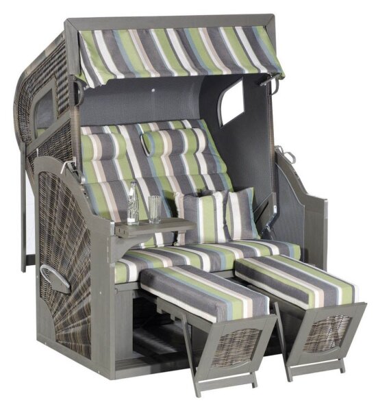 Sunny Smart® Strandkorb Rustikal 405 Z XL bunt, grau Kunststoff, Holz, 9-teilig