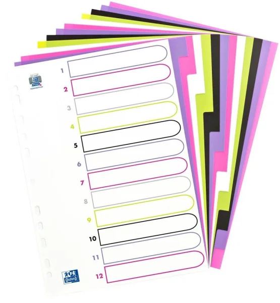 OXFORD Ordnerregister myColour DIN A4 Vollformat blanko...