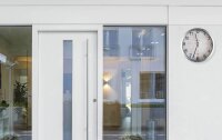 unilux Funkwanduhr Outdoor weiß grau Aluminium,...