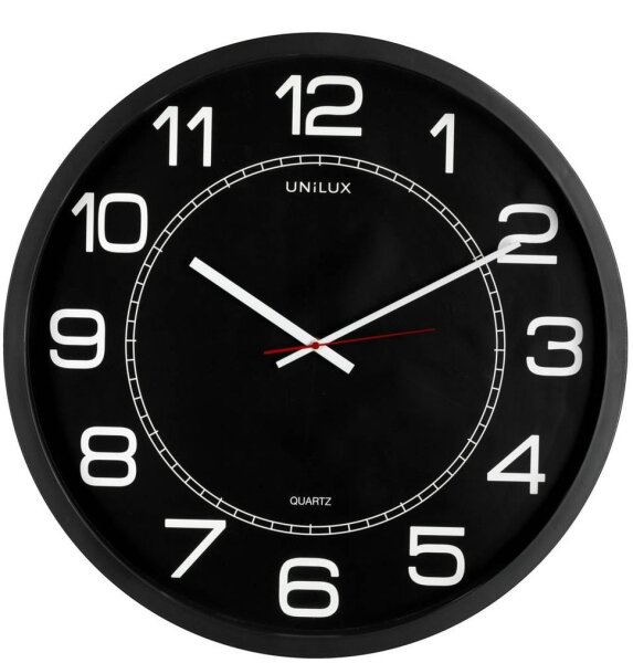 unilux Wanduhr Mega schwarz Kunststoff, Ø 57,5 cm