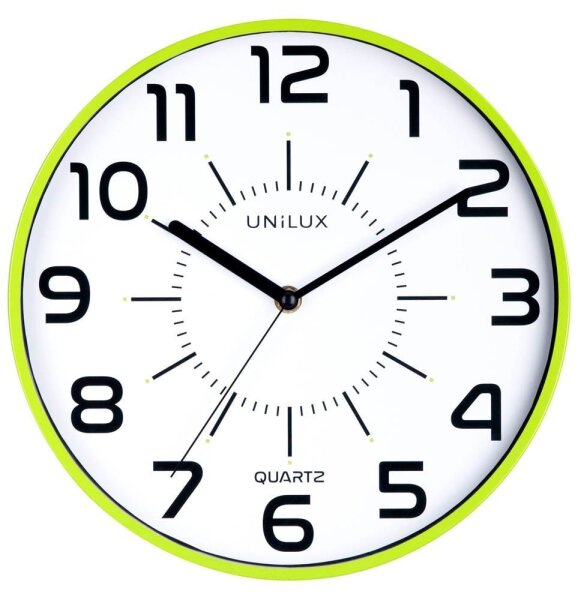 unilux Wanduhr Pop weiß grün Kunststoff, Ø 30,0 cm