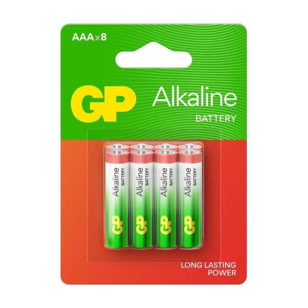 GP Batterien Long Lasting Power Alkaline Micro AAA 1,5 V, 8 St.