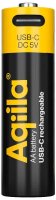 Aqiila® USB-Akkus mit Ladekabel USB-C Li-Ion Mignon AA 2.000 mAh, 4 St.
