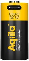 Aqiila® USB-Akkus mit Ladekabel USB-C Li-Ion CR123A 750 mAh, 2 St.