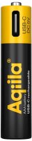 Aqiila® USB-Akkus mit Ladekabel USB-C Li-Ion Mignon AA 600 mAh, 4 St.