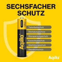 Aqiila® USB-Akkus mit Ladekabel USB-C Li-Ion Mignon AA 600 mAh, 4 St.