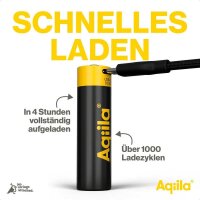 Aqiila® USB-Akku mit Ladekabel USB-C Li-Ion 18650 2.000 mAh, 1 St.