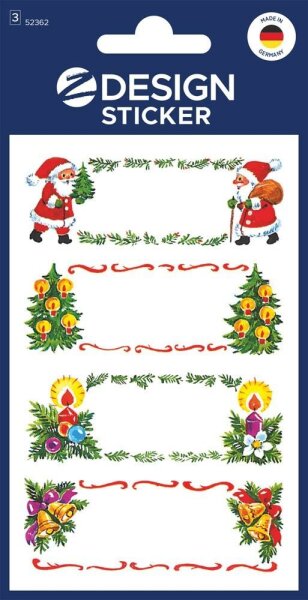 AVERY Zweckform Aufkleber Weihnachtsmotive, 12 Etiketten