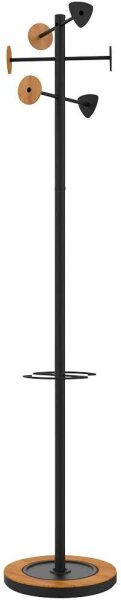 unilux Kleiderständer BORA BAMBOO schwarz Metall 6 Haken 38,0 x 178,0 cm, 1 St.