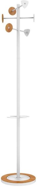 unilux Kleiderständer BORA BAMBOO weiß Metall 6 Haken 38,0 x 178,0 cm, 1 St.