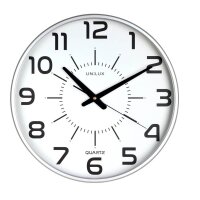 unilux Wanduhr Maxi Pop weiß grau Kunststoff,...
