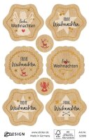 AVERY Zweckform Aufkleber Frohe Weihnachten, braun, 8...