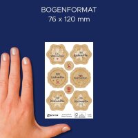 AVERY Zweckform Aufkleber Frohe Weihnachten, braun, 8 Etiketten