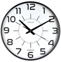 unilux Wanduhr Maxi Pop weiß schwarz Kunststoff,...