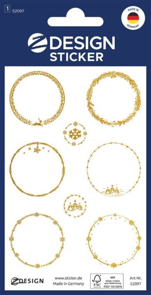 AVERY Zweckform Aufkleber Kreise, gold, 8 Etiketten