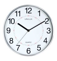unilux Wanduhr Aria weiß grau Kunststoff, Ø...