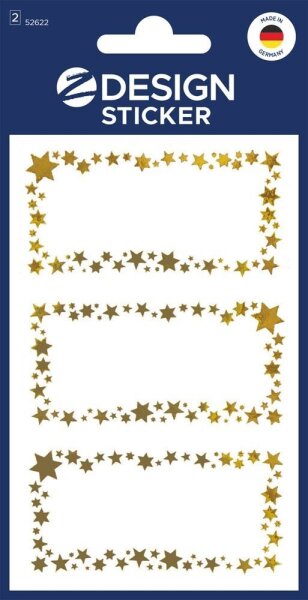 AVERY Zweckform Aufkleber Sterne, gold, 6 Etiketten