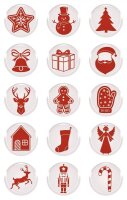AVERY Zweckform Aufkleber Weihnachtsmotive, rot, 15...