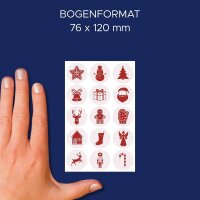 AVERY Zweckform Aufkleber Weihnachtsmotive, rot, 15 Etiketten
