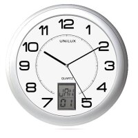 unilux Wanduhr Instinct weiß grau Kunststoff,...