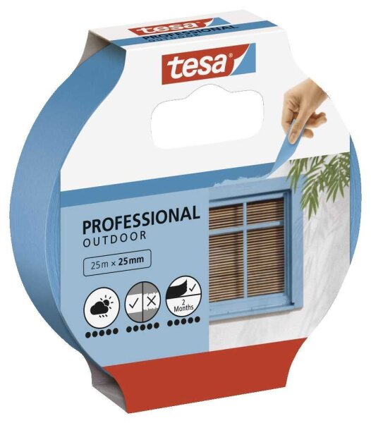 tesa PROFESSIONAL OUTDOOR Malerband blau 25,0 mm x 25,0 m 1 Rolle