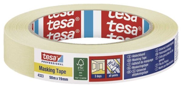 tesa Masking Tape Kreppband beige 19,0 mm x 50,0 m 1 Rolle