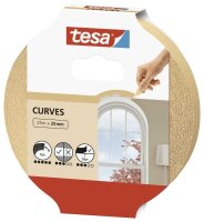tesa KURVEN Kreppband beige 25,0 mm x 25,0 m 1 Rolle