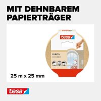 tesa KURVEN Kreppband beige 25,0 mm x 25,0 m 1 Rolle