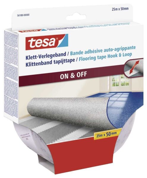 tesa Klettband ON & OFF® weiß, 1 Rolle