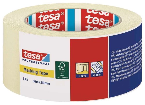 tesa Masking Tape Kreppband beige 50,0 mm x 50,0 m 1 Rolle