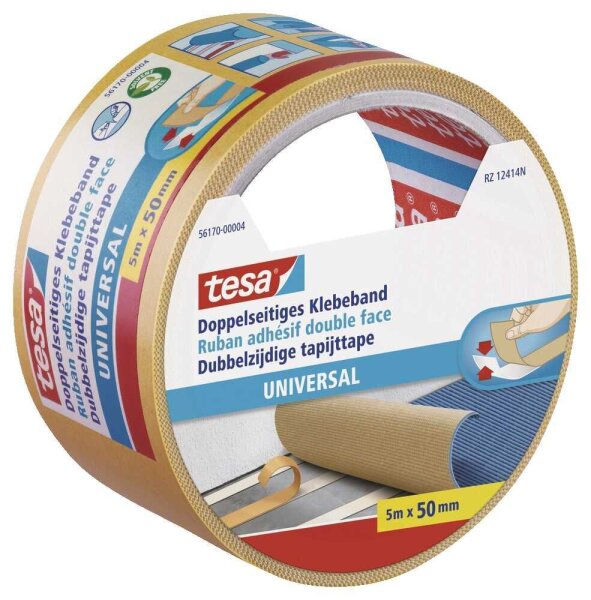 tesa UNIVERSAL doppelseitiges Klebeband 50,0 mm x 5,0 m, 1 Rolle