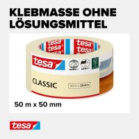 tesa CLASSIC Kreppband beige 50,0 mm x 50,0 m 1 Rolle