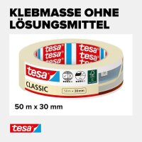 tesa CLASSIC Kreppband beige 30,0 mm x 50,0 m 1 Rolle