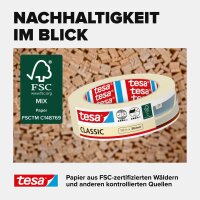 tesa CLASSIC Kreppband beige 30,0 mm x 50,0 m 1 Rolle