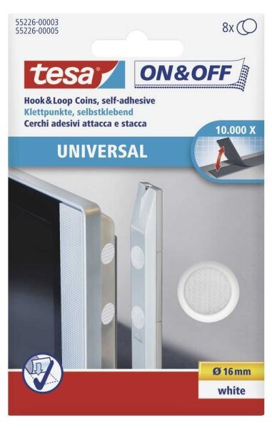 tesa Klettpunkte ON & OFF® UNIVERSAL weiß, 8 St.