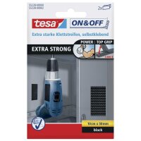 tesa Klettband ON & OFF® EXTRA STRONG schwarz, 2 St.