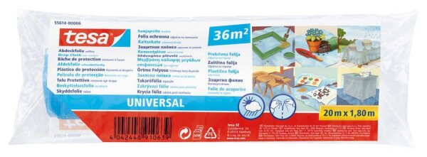 tesa Abdeckfolie UNIVERSAL 1,8 x 20,0 m transparent