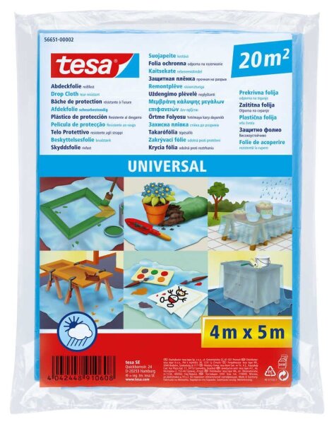 tesa Abdeckfolie UNIVERSAL 4,0 x 5,0 m blau