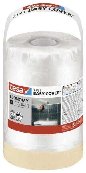 tesa EASY COVER® ECONOMY M Abdeckfolie transparent 55,0 cm x 33,0 m 1 Rolle