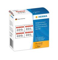 HERMA Klebenummern 4832 Zahlen, weiß/rot 15,0 x...