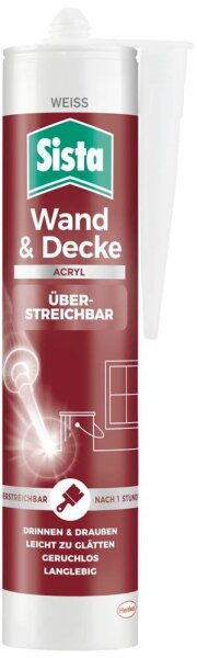 Sista Wand & Decke Maleracryl Dichtstoff Acryl weiß 280,0 ml