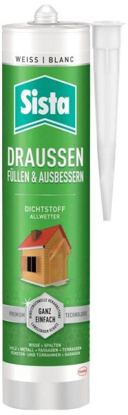 Sista Draussen Dichtstoff Allwetter Silikon weiß 280,0 ml