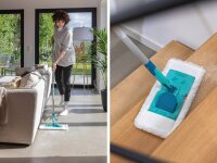 LEIFHEIT Staubwischer SUPERDUSTER Floor  grau, türkis, weiß Kunststoff 39,0 cm breit