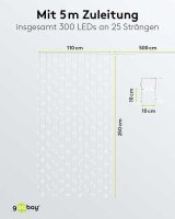 goobay 300er LED Lichtervorhang transparent 2,5 m, 1 St.