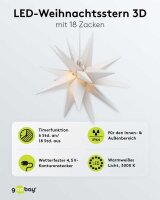 goobay 3D LED Weihnachtsstern weiß, 1 St.