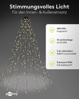 goobay Baummantel mit Ring LED Lichtervorhang grün, 1 St.