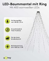 goobay Baummantel mit Ring LED Lichtervorhang grün, 1 St.