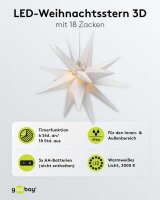 goobay 3D LED Weihnachtsstern weiß, 1 St.