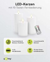 goobay LED-Kerzen weiß, 3 St.